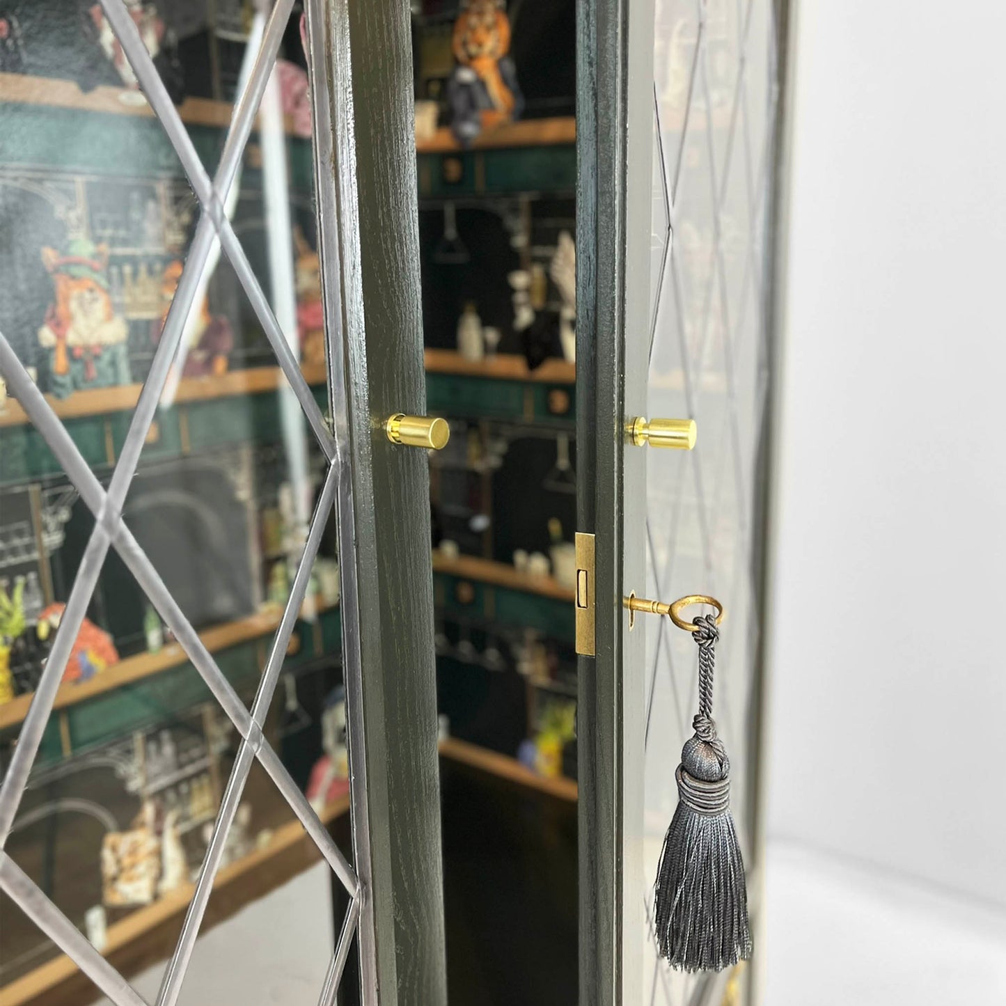 Bespoke vintage drinks cabinet with retro animals
