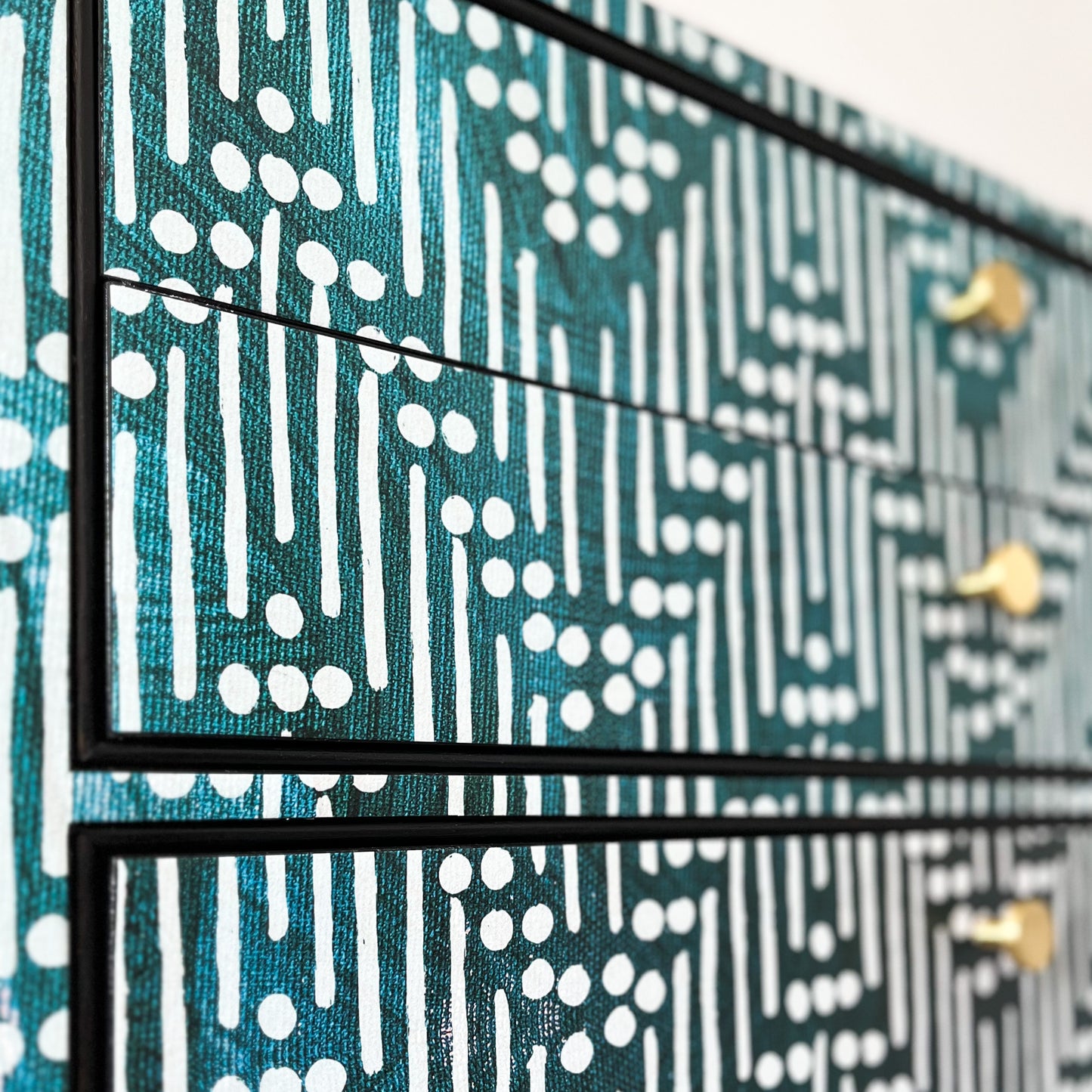 Bespoke G-Plan geometric tall boy chest of drawers