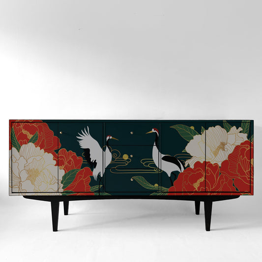 Oriental style vintage sideboard