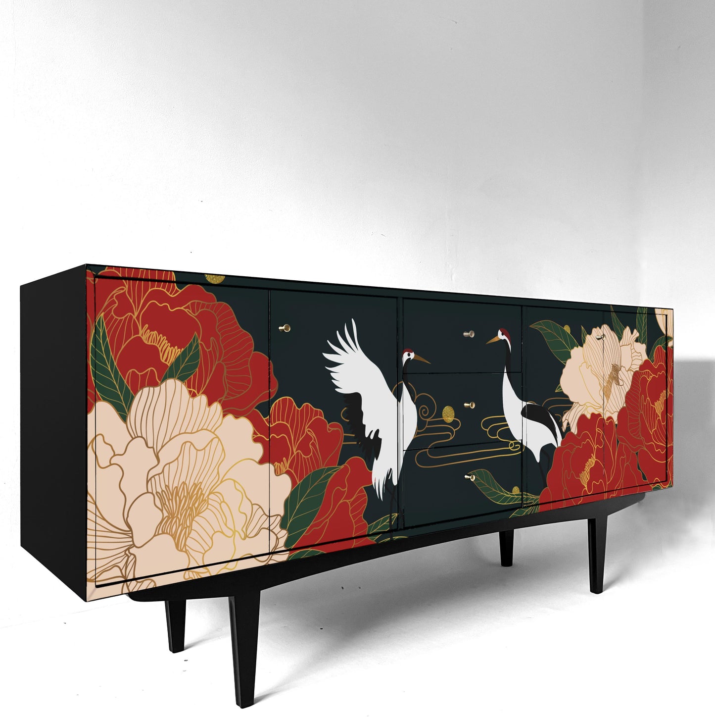 Oriental style vintage sideboard