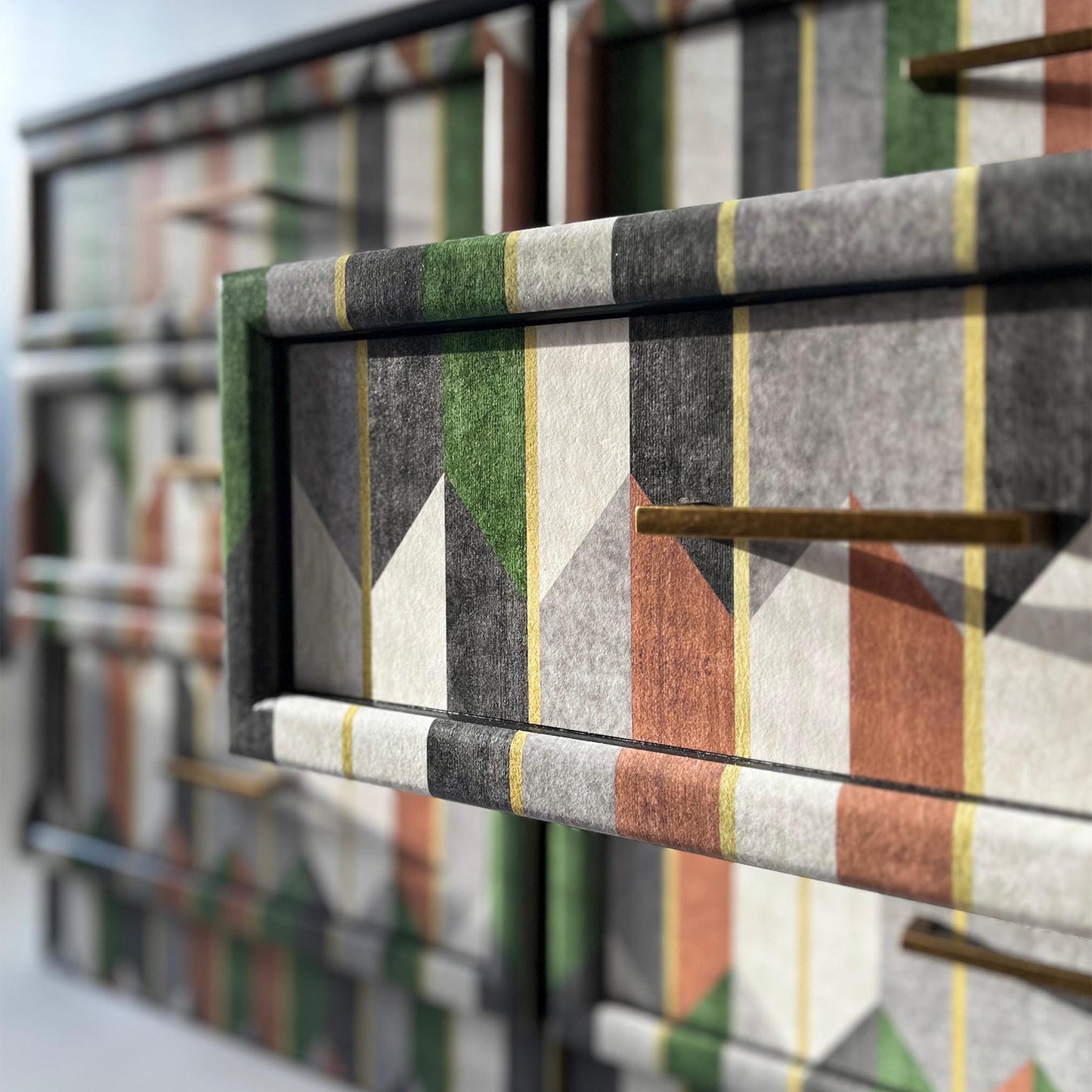 Vintage Bedside drawers with Chevron pattern