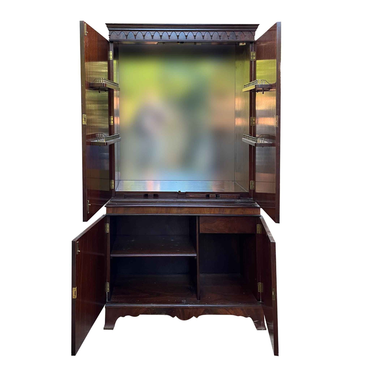 Antique walnut drinks cabinet ready for customisation