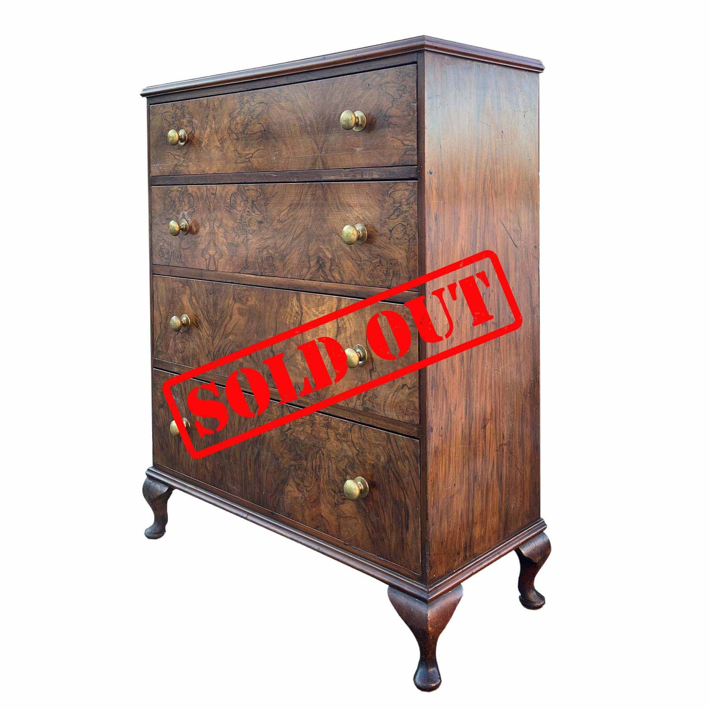 Antique Walnut chest of drawer ready for customisation