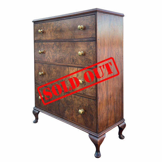 Antique Walnut chest of drawer ready for customisation