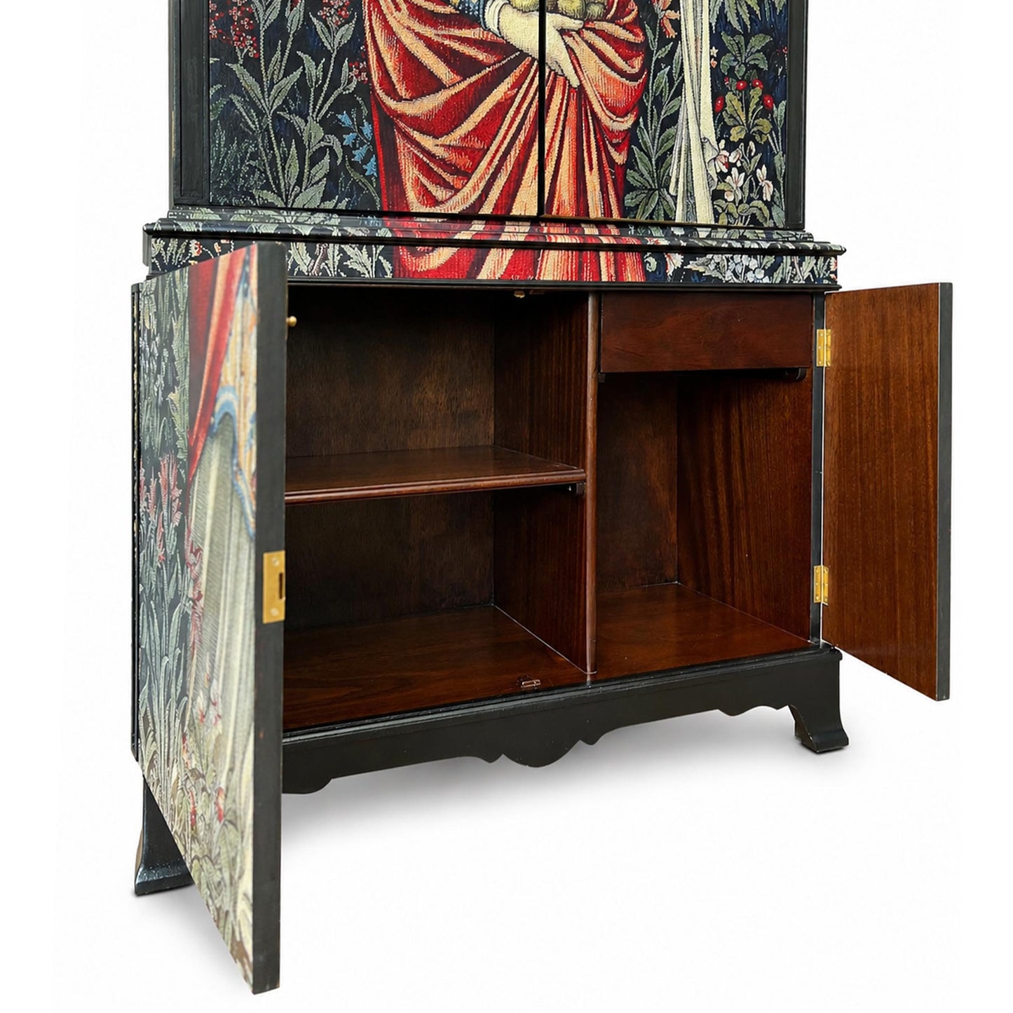 Vintage Mahogany drinks cabinet with William Morris design