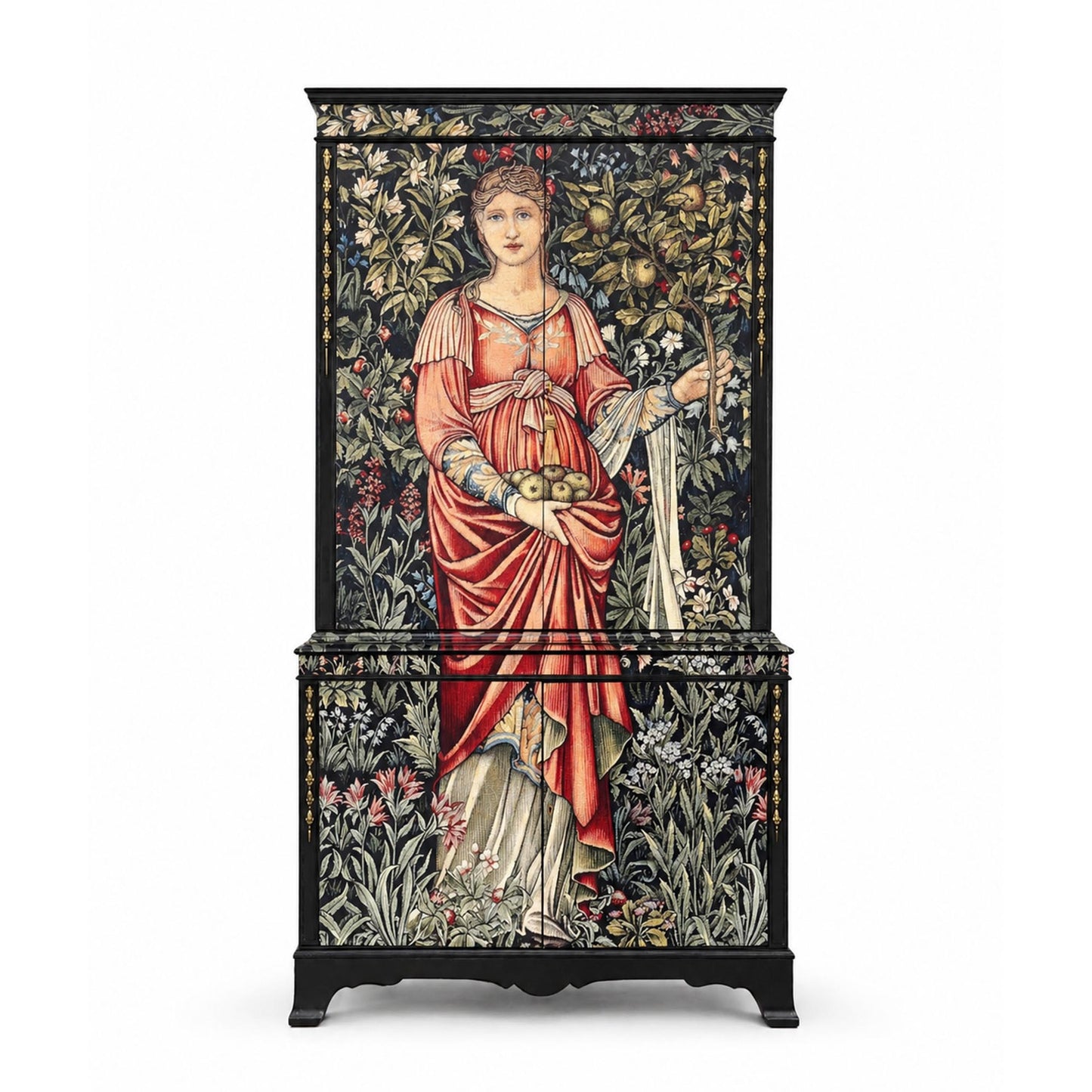 Vintage Mahogany drinks cabinet with William Morris design