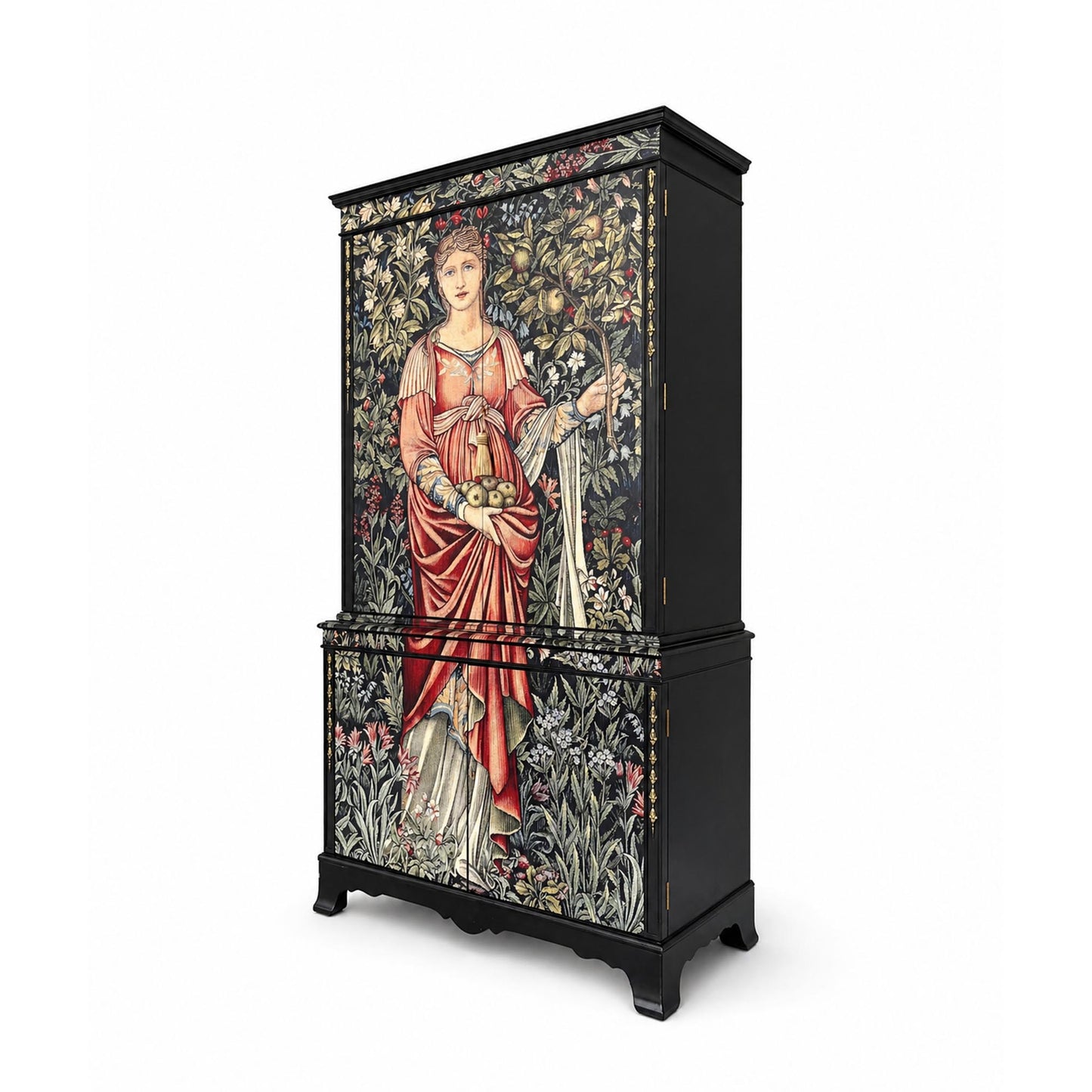 Vintage Mahogany drinks cabinet with William Morris design
