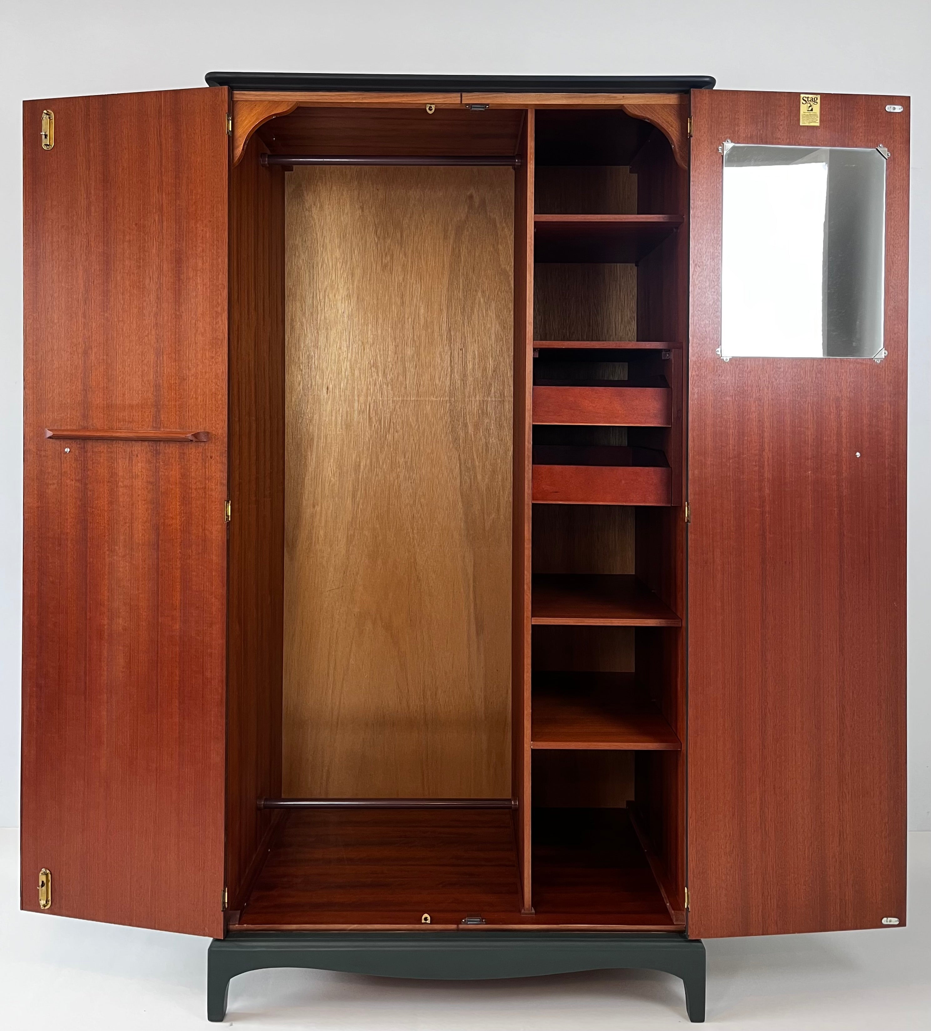 Upcycled and painted Gentleman s wardrobe with Japanese art Dresser and Drawer