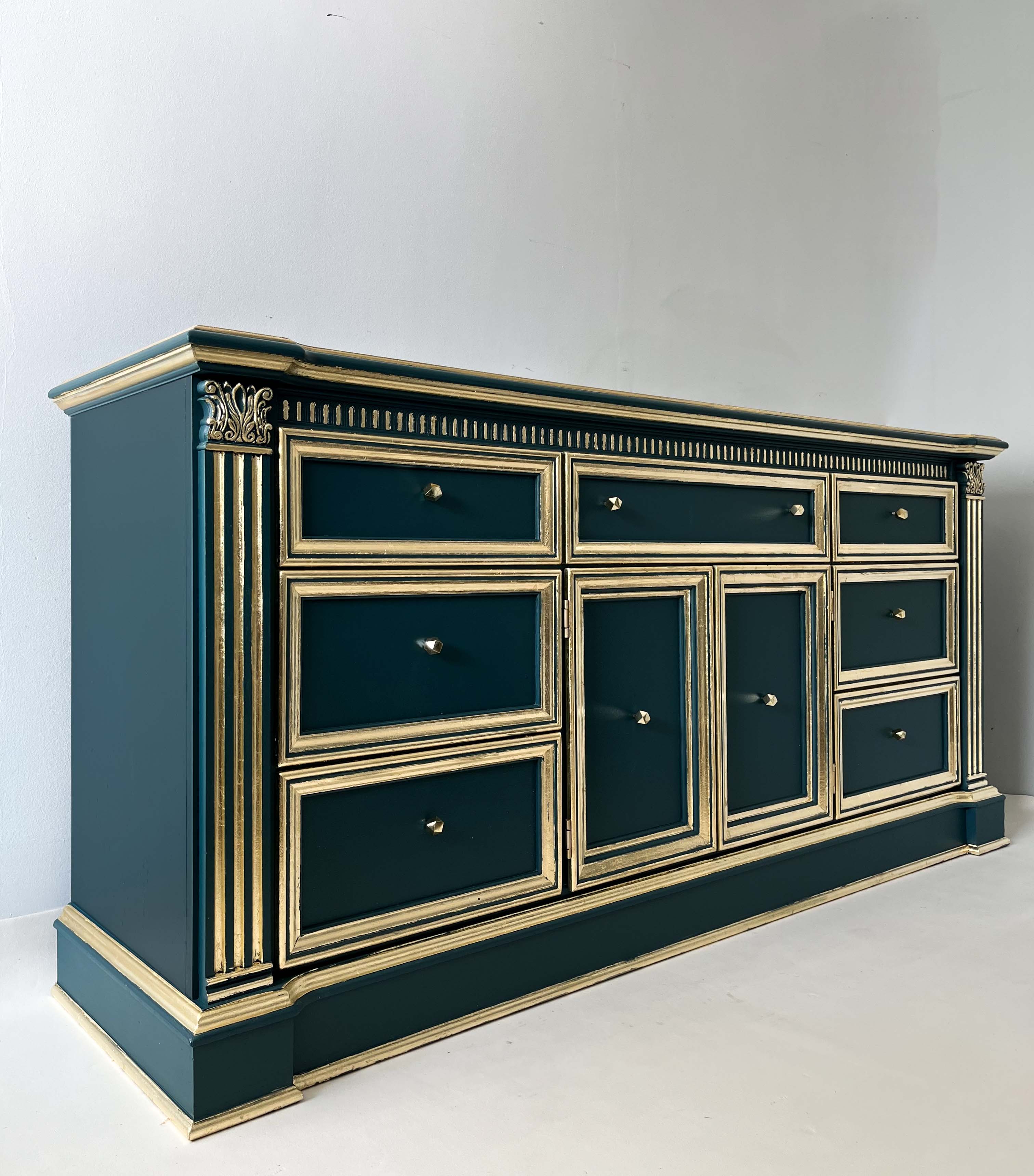 Green and 2024 gold sideboard