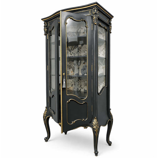 Grey and Gold French Style Display Cabinet