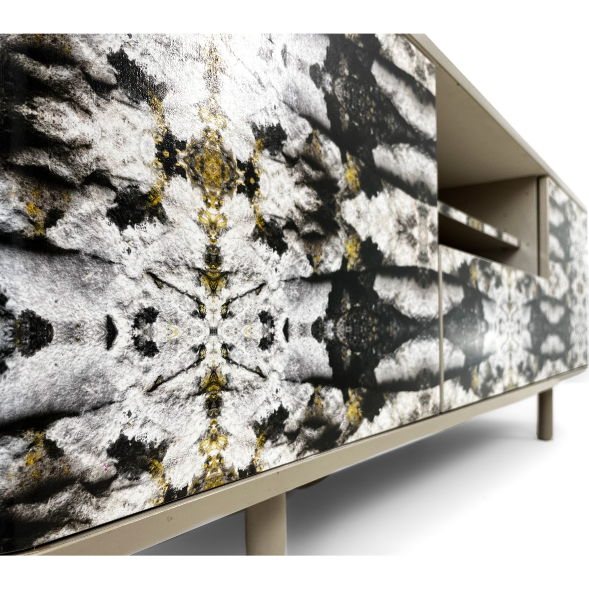 Modern Ikea Sideboard upcycled and decorated with contemporary abstract pattern