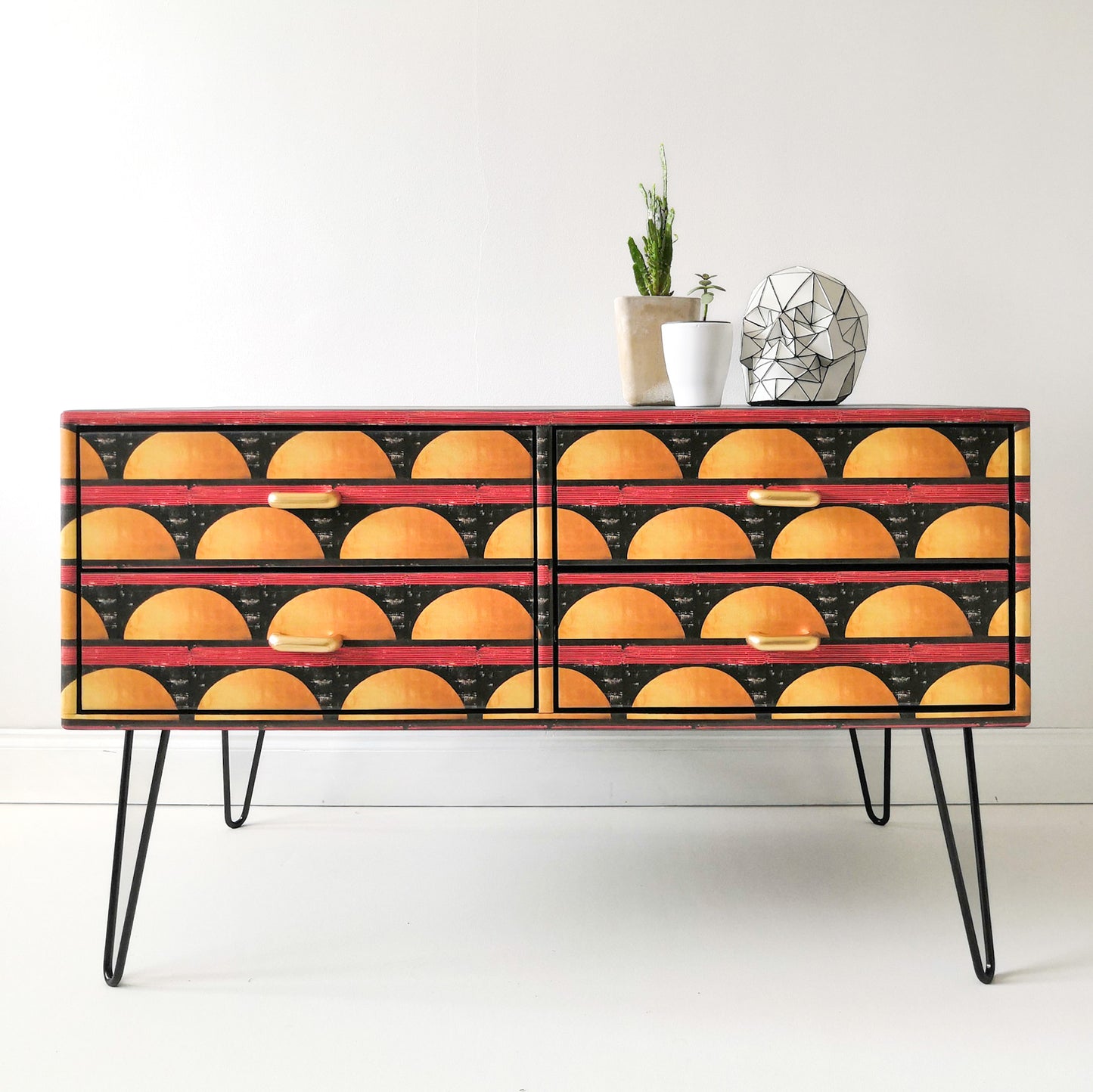 Black Painted Upcycled Sideboard 