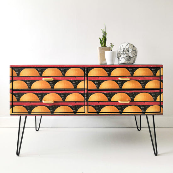 Black Painted Upcycled Sideboard 