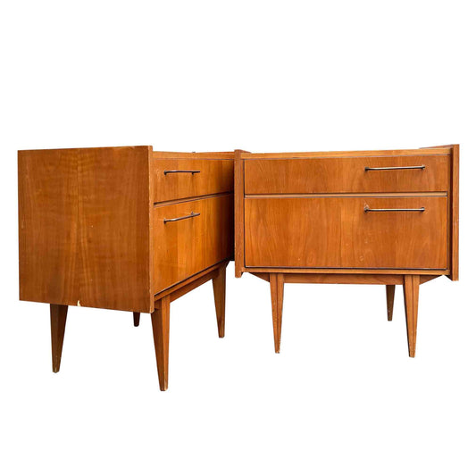Mid-century modern bedside cabinets ready for customisation